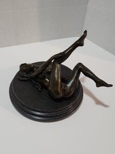 RARE Signed Original Mavchi Nude Female Woman Bronze Figural Sculpture Artwork picture