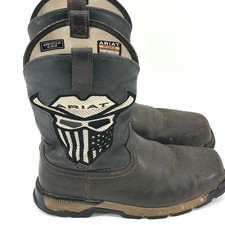 Ariat Work Boot Men 10.5 D Brown Skull Flag Composite Toe Square Toe 10040432 picture