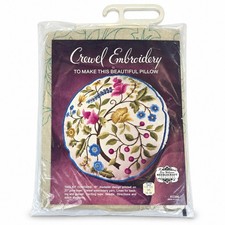 Vintage Elsa Williams Crewel Embroidery Pillow Kit KC396 Floral Tree 16 Inch picture