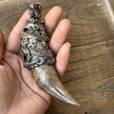Imitation Tiger Pendant Lizard Claw Tibetan Silver Inlay Amulet picture