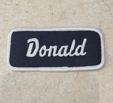 DEADSTOCK 1970s - 1980s DONALD Rectangular Shaped Embroidered PATCH picture
