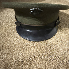 Vietnam era USMC OD green enlisted Military Dress Visor Cap Hat size 7 1/8 picture