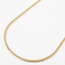 18K Solid Yellow Gold 10g 2.5mm 6-Sided Double Curb Chain Necklace 19.5