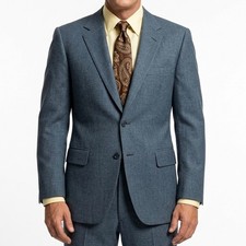 Vintage 1970s Men's LEVI's Action Suit 40  / 42  STA-PREST Gray Blue 2 Piece picture