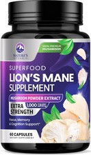 Lions Mane Supplement Capsules 10,000mg, Premium Lions Mane Mushroom for Support picture