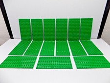 Lego 15 pc. Dark Green Studded Base Plates Lot {WASHED} picture
