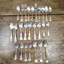 26 Huge Lot Vintage Flatware Spoons Silver Plated Engraved Carved Floral Crafts picture