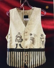 Vintage 80s Calugi E Giannelli Men’s Vest Divine Rare Novelty Italy Cotton Archi picture