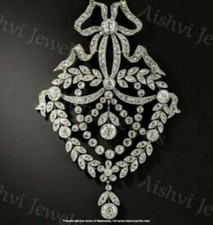 4.20Ct Diamond Antique Wedding Victorian Edwardian Pendant 14K White Gold Over picture