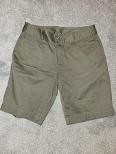 Women's Christopher & Banks Bermuda Khaki Green Stretch Denim Shorts Size 4 picture