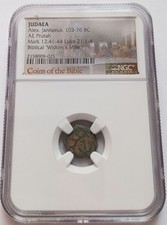 Judaea Alexander Jannaeus 103-76 BC AE Prutah Widow’s Mite NGC Biblical Coin picture