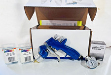 DeVilbiss FinishLine FLG-4 HVLP Gravity Spray Gun with 3 Fluid Tips & AiR Gauge picture