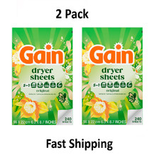 Gain Dryer Sheets, Anti-Static + Fresh, Original Scent, 240 Loads, 2 Pack picture