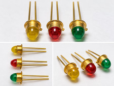 Lot of 3 pcs Vintage Rare Gold Platted Military 4mm LED Diodes NOS Unitra Cemi picture