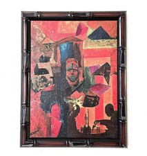 Stunning Mid Century Modern Abstract Expressionist Oil Painting Modernist Perez picture