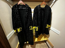 Versace unisex his/hers Black/Gold Terrycloth Robes Size L picture