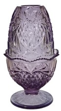 Vtg Fenton Amethyst Glass Pineapple Heart Fairy Lamp 1970s Oval Logo Best Color picture