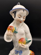 Antique German Schwarzburger Boy With Apples Porcelain Figurine 9