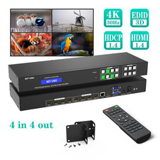 MT-VIKI 4x4 HDMI Matrix Switch 4K@30hz HDCP1.2 HDMI1.4 3D Audio Extractor IR Web picture