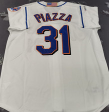 VINTAGE Mike Piazza #31 Mets Throwback White Sewn Stitched Jersey. picture