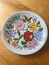 hand-painted porcelain decorative plate Kalocsa floral folk art from Hungary picture