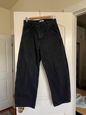 Uniqlo U Wide Tapered Jeans Black, 30x28.5. Lightly worn. picture