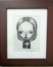 Dilka Bear  (Nassyrova) original small drawing Lowbrow; Pop Surrealism picture