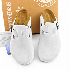Birkenstock Boston x Stussy Bone Suede Leather Clog Shoes Wide EU 37-45 Unisex picture