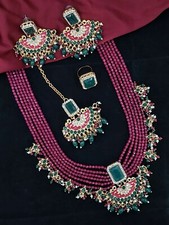 Indian Bollywood Style Designer Gold Plated Fashion Bridal Jewelry Necklace Set picture