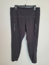 Athleta Rainier Tight Leggings Womens 1X Black  Zip Pockets 487745 picture