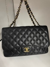 CHANEL Jumbo Classic Single Flap cf 30 Black Caviar Leather Gold Hardware picture