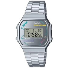 Casio Vintage PAC-MAN Digital Quartz Silver Tone Unisex Watch A168WEPC-7A picture