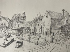 1930 Graphite Drawing Rockport Massachusetts. Rockport Congregational Church picture
