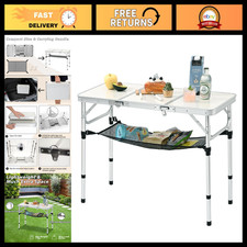 Lightweight Portable Folding Table with Storage Net - Ideal for Picnics & Campin picture
