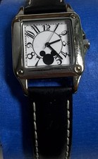 Vintage Disney Mickey Mouse Square Watch Black Silhouette Dial Model W000464 picture