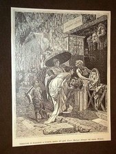 Mask seller in Pompeii Painting by Professor Cesare Mariani picture