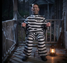 Animated Prisoner Electric Chair Halloween Decoration, Sound Effects Prop picture