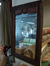Stunning Antique Vintage All-Natural Wicker Moroccan Mirror picture