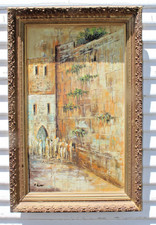 Original Mid-Century Oil Painting Wailing Wall Kotel by A. Salmer picture