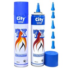 2Pcs City Premium Butane 7X 300ml Ultra Refined Fuel Can for Lighter Torch picture