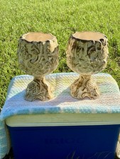 PAIR VINTAGE ARDCO FINE QUALITY “HOLLYWOOD REGENCY” GOBLET PLANTERS picture