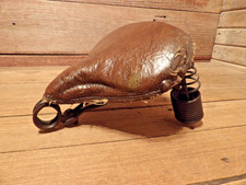 Vintage Pre-War 1930's Long Spring Leather Saddle Bicycle Seat picture
