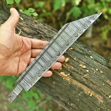 12”CUSTOM HAND FORGED DAMASCUS STEEL HUNTING SEAX KNIFE BLANK BLADE Full .1491 picture