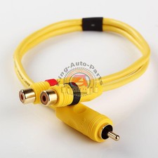 1ft 1' HIGH PERFORMANCE  BLANCED CABLE RCA 1 FT Y-ADAPTER 1 MALE TO 2 FEMALE picture
