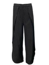 TOTEME Women's Black Toulon Front Silk Trousers #1424 L NWT picture