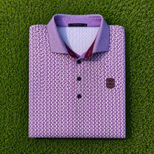 Greyson Manhattan Woods Golf Polo Shirt Sz. M Purple Moonshine Performance picture