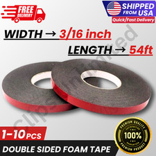 Double Sided Foam Tape 3/16 inch Width 54 feet Automotive Acrylic Adhesive Car picture