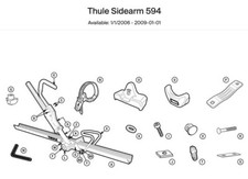 THULE 594 Sidearm Upright Bike Tray Roof Rack REPLACEMENT PARTS - YOU CHOOSE picture