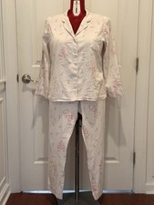 Women’s 2010’s Sin In Linen Size XXL Pinup Pillow Fight Print Button Up PJ Set￼ picture
