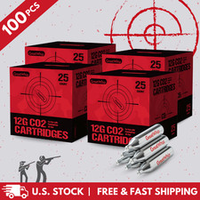 GreatWhip 100PCS 12g CO2 Cartridges for Pellet Guns BB Airsoft Guns High-Grade picture